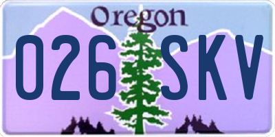 OR license plate 026SKV