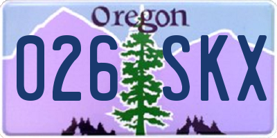 OR license plate 026SKX