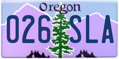 OR license plate 026SLA