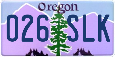 OR license plate 026SLK