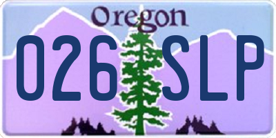 OR license plate 026SLP
