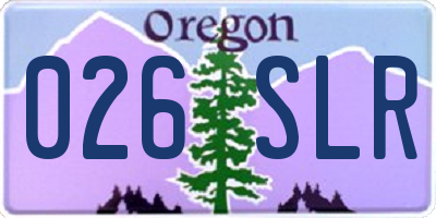 OR license plate 026SLR