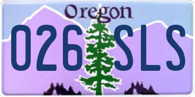 OR license plate 026SLS