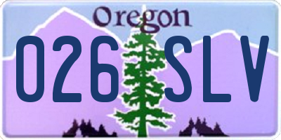 OR license plate 026SLV