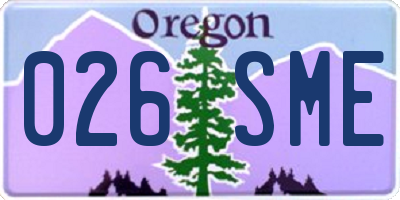 OR license plate 026SME