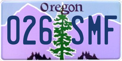 OR license plate 026SMF