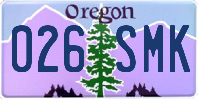 OR license plate 026SMK