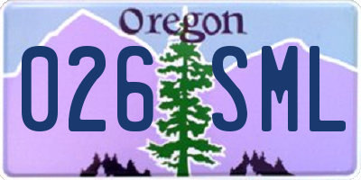 OR license plate 026SML