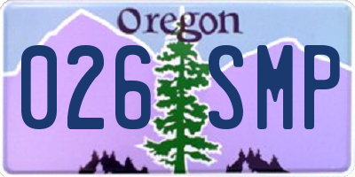 OR license plate 026SMP