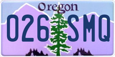 OR license plate 026SMQ