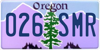 OR license plate 026SMR