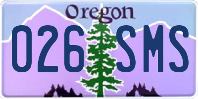 OR license plate 026SMS