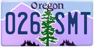 OR license plate 026SMT