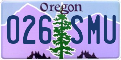 OR license plate 026SMU