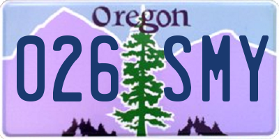 OR license plate 026SMY