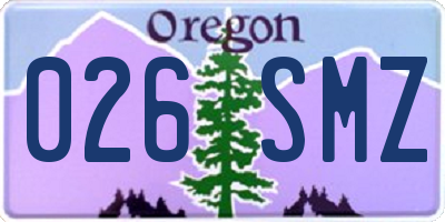 OR license plate 026SMZ