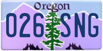 OR license plate 026SNG