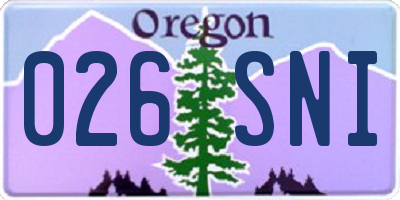 OR license plate 026SNI