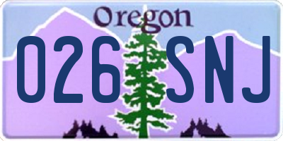 OR license plate 026SNJ