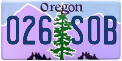 OR license plate 026SOB