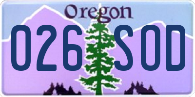 OR license plate 026SOD