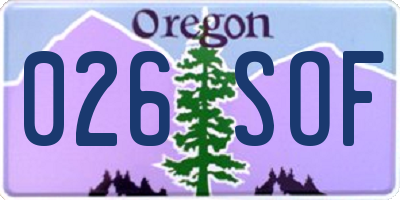 OR license plate 026SOF