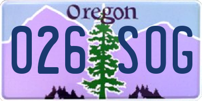 OR license plate 026SOG