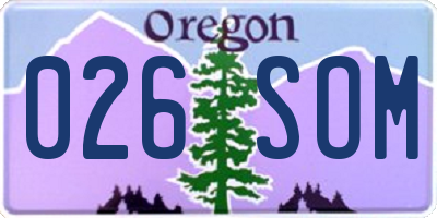 OR license plate 026SOM