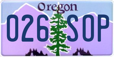 OR license plate 026SOP