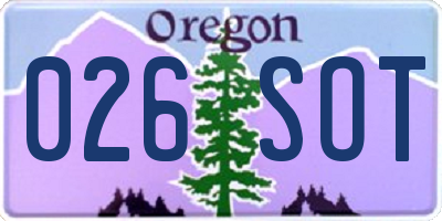 OR license plate 026SOT