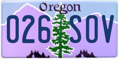 OR license plate 026SOV