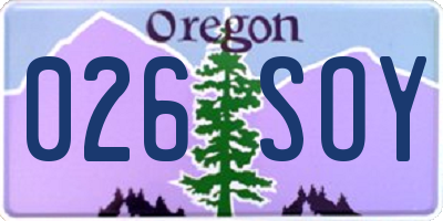 OR license plate 026SOY