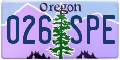 OR license plate 026SPE