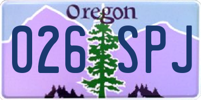 OR license plate 026SPJ