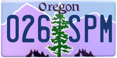 OR license plate 026SPM