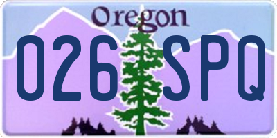 OR license plate 026SPQ