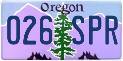 OR license plate 026SPR