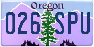 OR license plate 026SPU