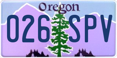 OR license plate 026SPV