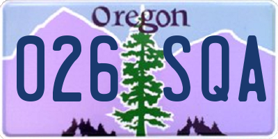 OR license plate 026SQA
