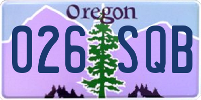 OR license plate 026SQB