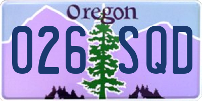 OR license plate 026SQD