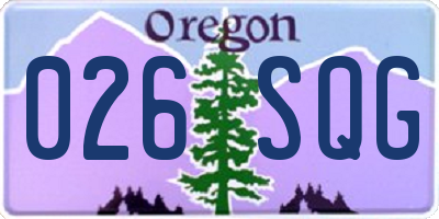 OR license plate 026SQG