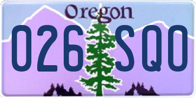 OR license plate 026SQO