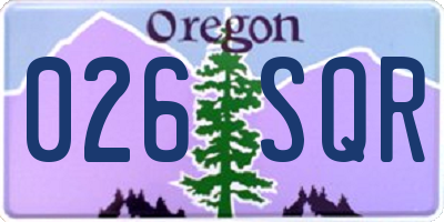 OR license plate 026SQR