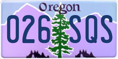 OR license plate 026SQS