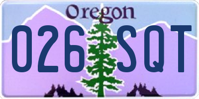 OR license plate 026SQT
