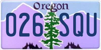 OR license plate 026SQU
