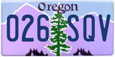 OR license plate 026SQV