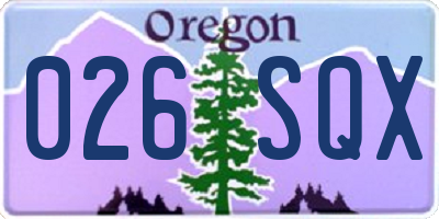 OR license plate 026SQX